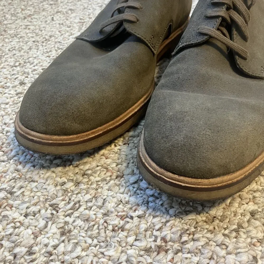 Clarks Mens Lace Up Shoes Size 12 M Gray Suede Oxford Work Office Comfort Classy